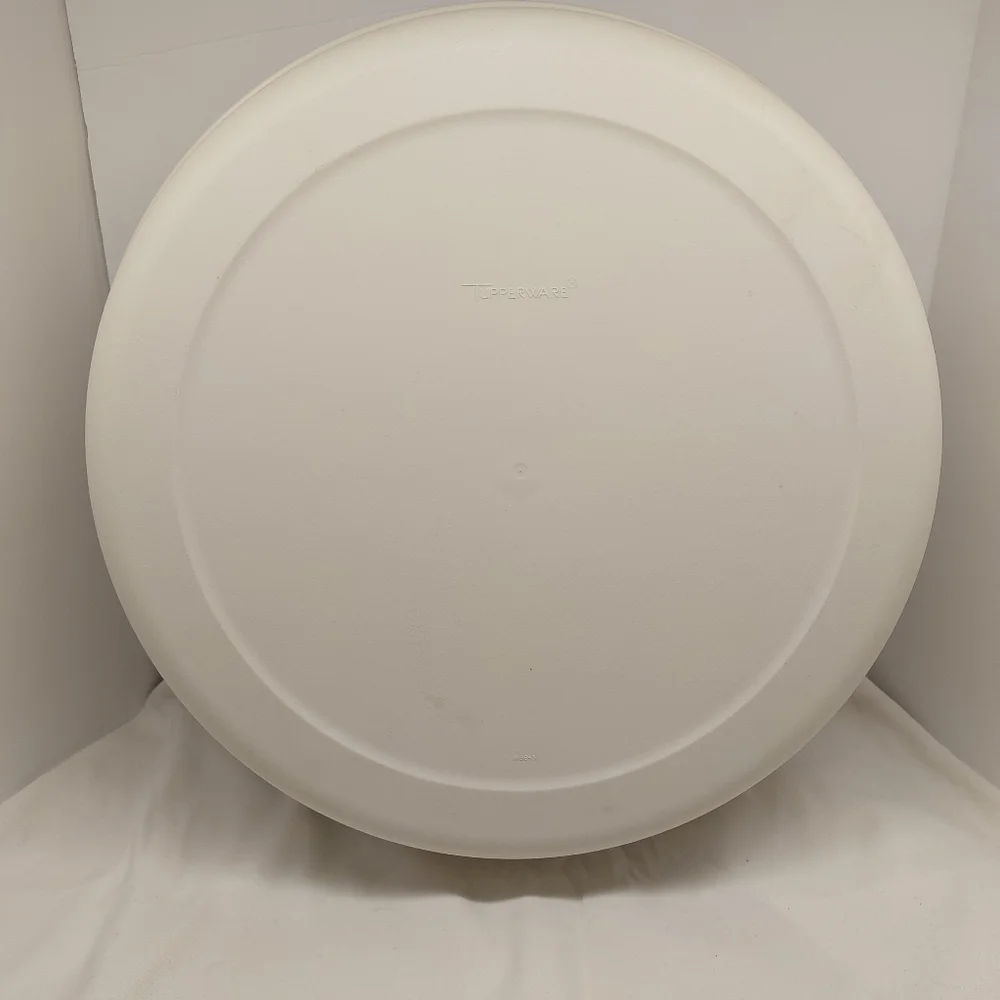 Vintage Tupperware #1665-4 Divided Party Tray &‎ Lid W/ Dip Bowl  Platter Almond